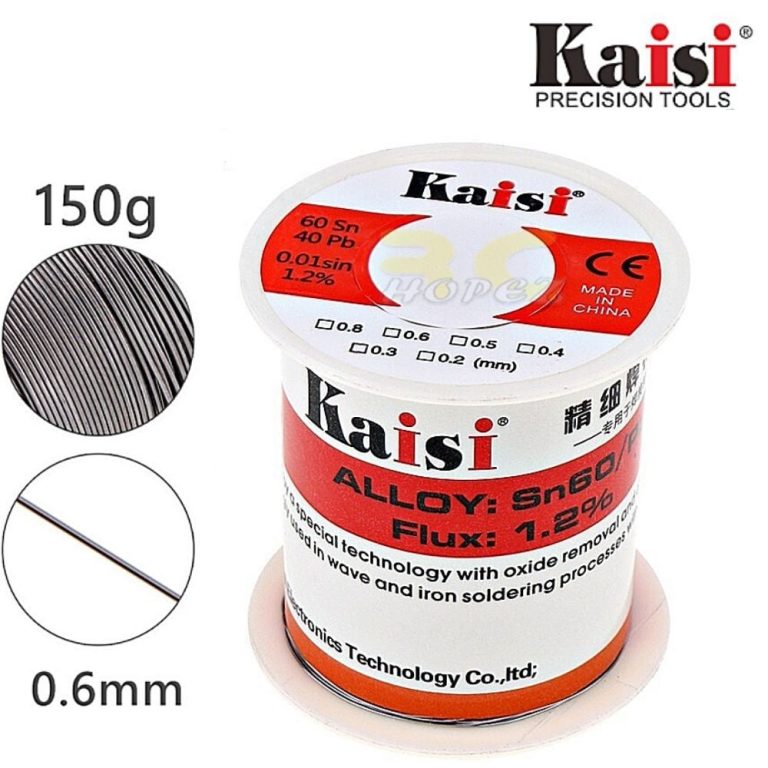 KAISI 0.6MM PRECISION SOLDER WIRE SN60/PB40 LOW MELTING POINT REPAIR WELDING TIN LEAD WIRE ROLL 50G/150G FOR MOBILE PHONE PCB REPAIR PROFESSIONALS