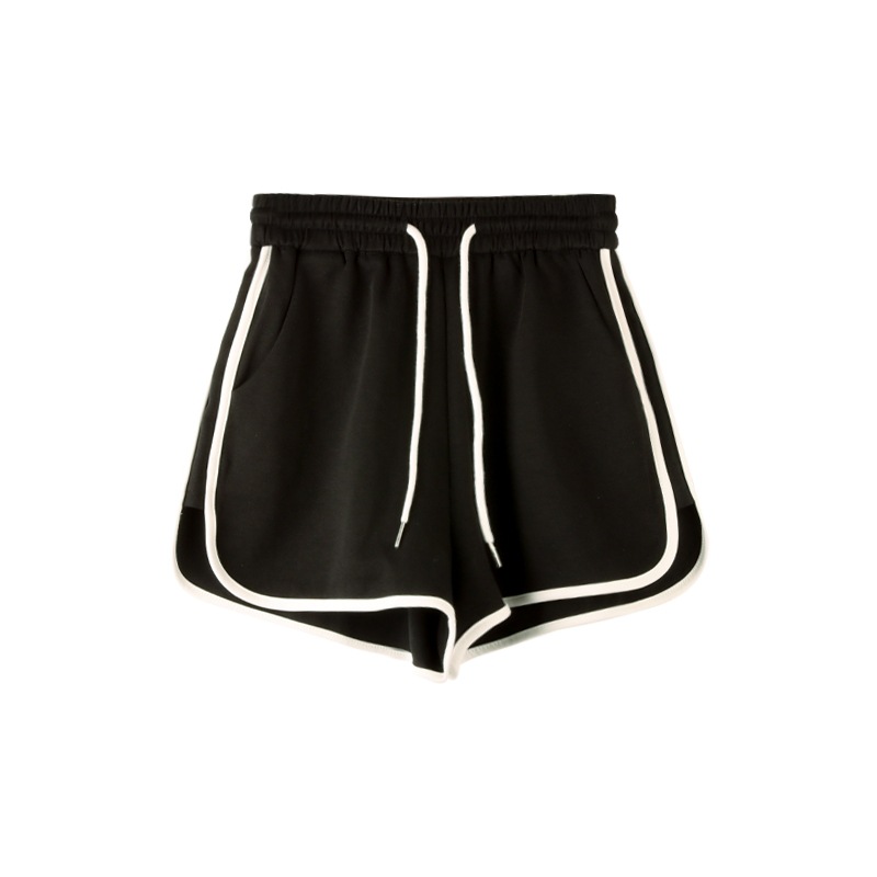 Casual sweet and spicy trendy sports breathable shorts for women, summer simple and easy-matching loose three-quarter length super short pants