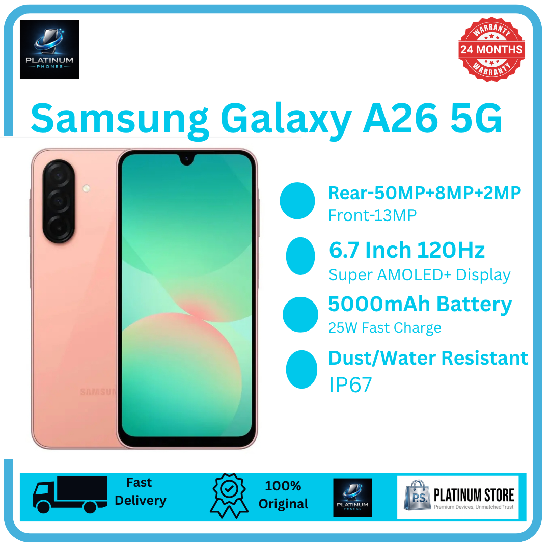 [Price Drop] Samsung Galaxy A26 5G 256GB+8GB 6.7" Super AMOLED 120Hz Display (50+8+2)MP Camera 5000mAh Battery 25W Fast Charging Dual SIM Fingerprint 13MP Selfie Camera Galaxy AI Smartphone