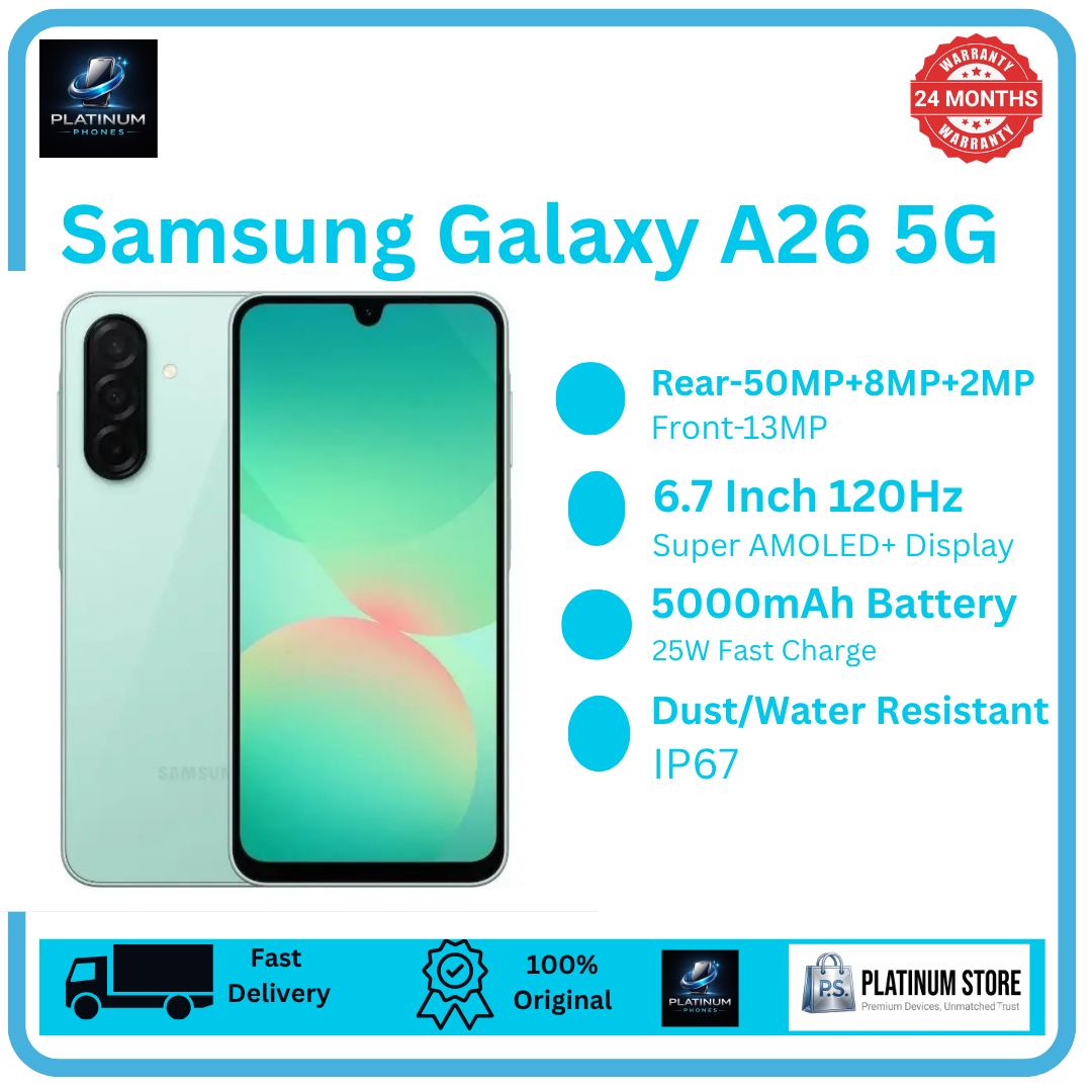 [Price Drop] Samsung Galaxy A26 5G 256GB+8GB 6.7" Super AMOLED 120Hz Display (50+8+2)MP Camera 5000mAh Battery 25W Fast Charging Dual SIM Fingerprint 13MP Selfie Camera Galaxy AI Smartphone