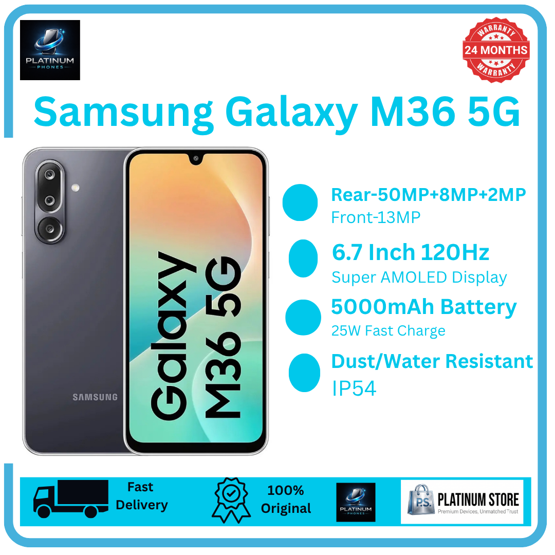 [Price Drop] Samsung Galaxy M36 5G 128GB+6GB 6.7" Super AMOLED 120Hz Display (50+8+2)MP Camera 5000mAh Battery 25W Fast Charging Dual SIM Fingerprint Unlock Galaxy AI Android Smartphone
