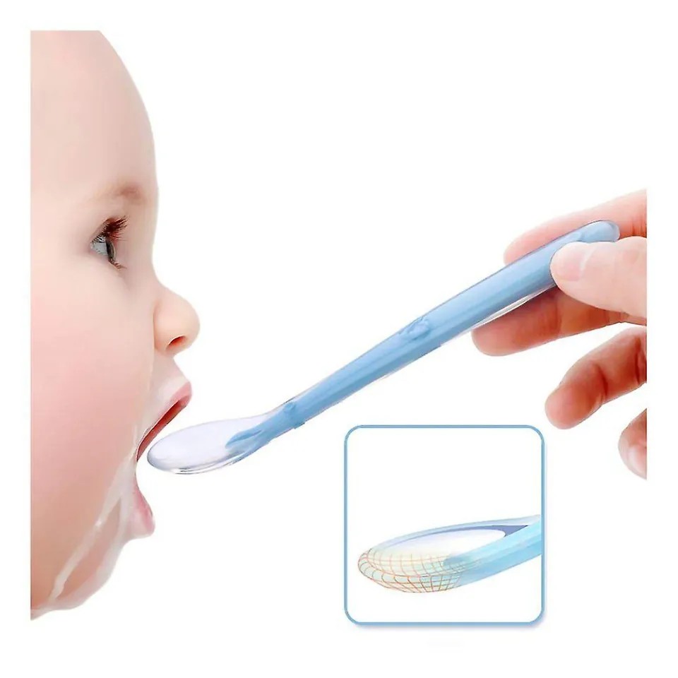 1pc Baby Silicone Feeding Spoon with Long Handle Infant Spoon Safty Tableware Silicone utensils set for Children