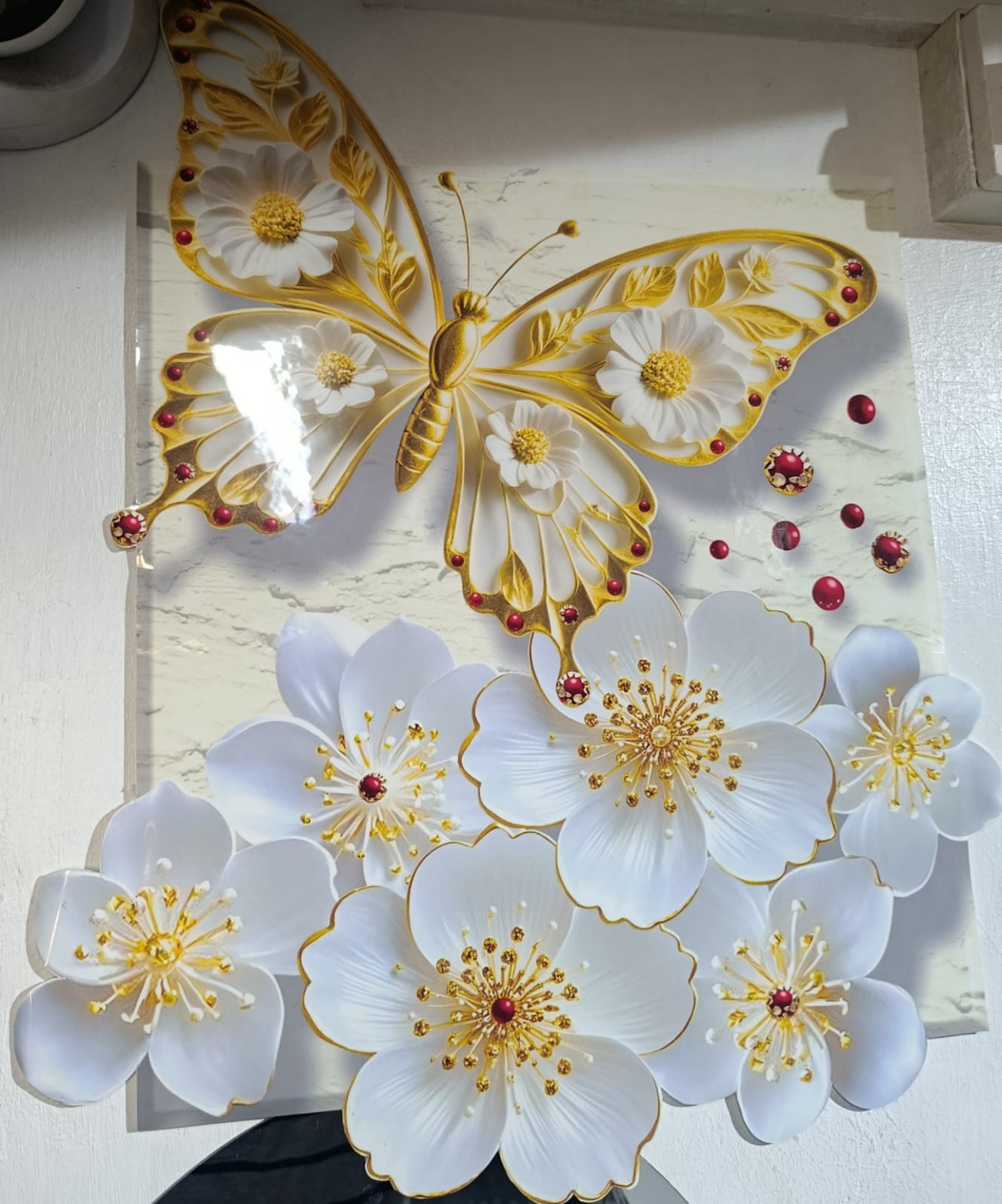 3D Wall Wallpaper Embossed Butterflies & Flowers (MIN 2 SHEETS) - Minimalist Living Room Decoration
