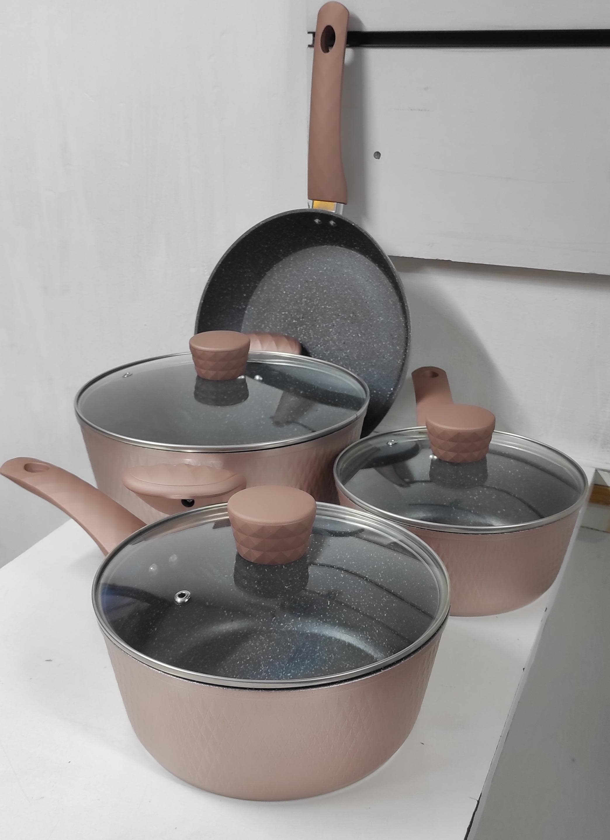 7pcs granite non-stick cookware set, with removable handle, suitable for induction, gas & electric cooktop, non stick cookware, hotchef cookware set, 7pcs Sufuria set