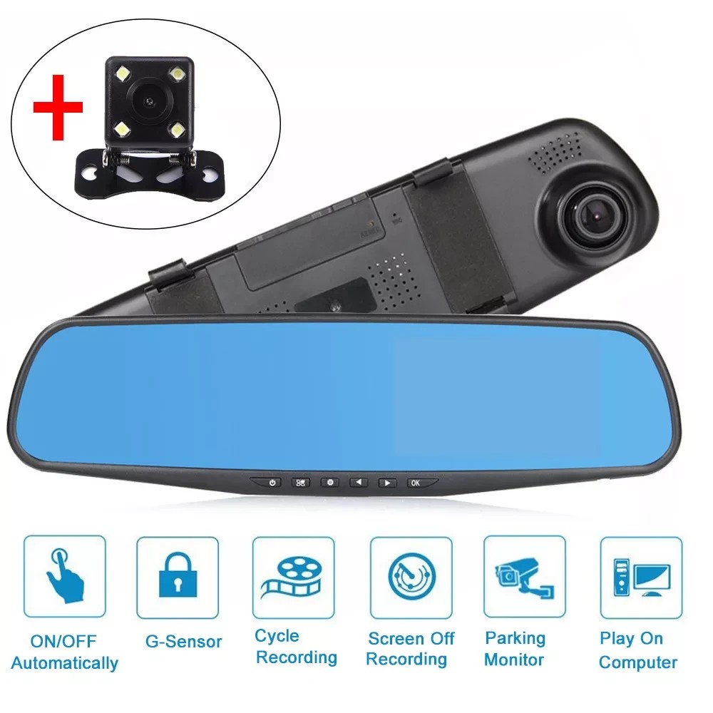 1080P Mirror Dash Cam Dual Lens Dashcam Touch Screen Car Camera Full Hd Drive Recorder Stream Media Rear View Screen Mirror