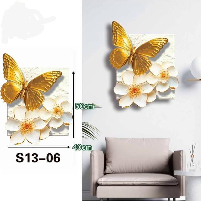 3D Wall Wallpaper Embossed Butterflies & Flowers (MIN 2 SHEETS) - Minimalist Living Room Decoration