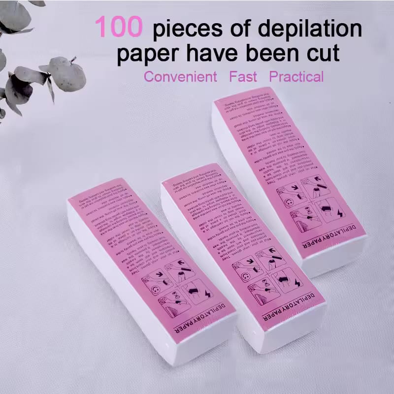 Non woven fabric hair removal wax paper 100 pcs.disposable Wax strips.Depilatory paper Wax Strips