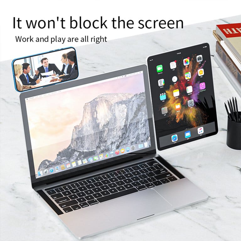 2 in 1 Magnetic Laptop Side Mount Connect Screen Support Holder Dual Monitor Display Clip Adjustable Phone Stand Tablet Bracket