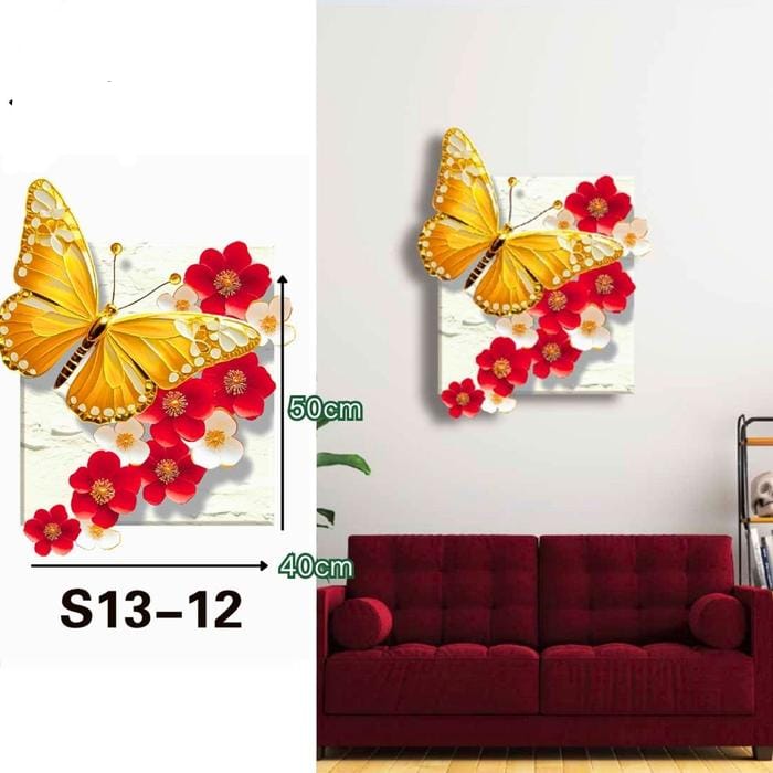 3D Wall Wallpaper Embossed Butterflies & Flowers (MIN 2 SHEETS) - Minimalist Living Room Decoration