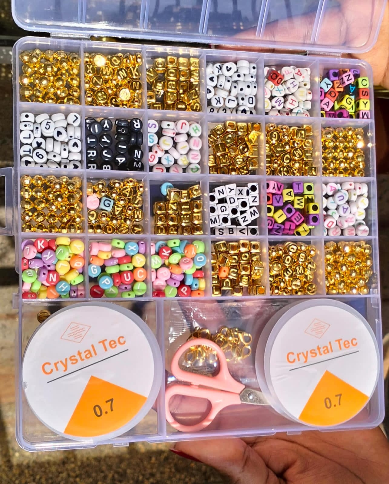 Clay beads different Color kit, for bracelet, different shapes with Charms Kit, letters and Elastic Strings for Jewelry Making Bracelets Necklace,gifts for womens and Girls