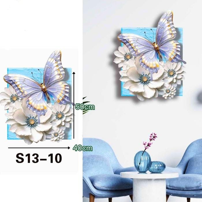 3D Wall Wallpaper Embossed Butterflies & Flowers (MIN 2 SHEETS) - Minimalist Living Room Decoration