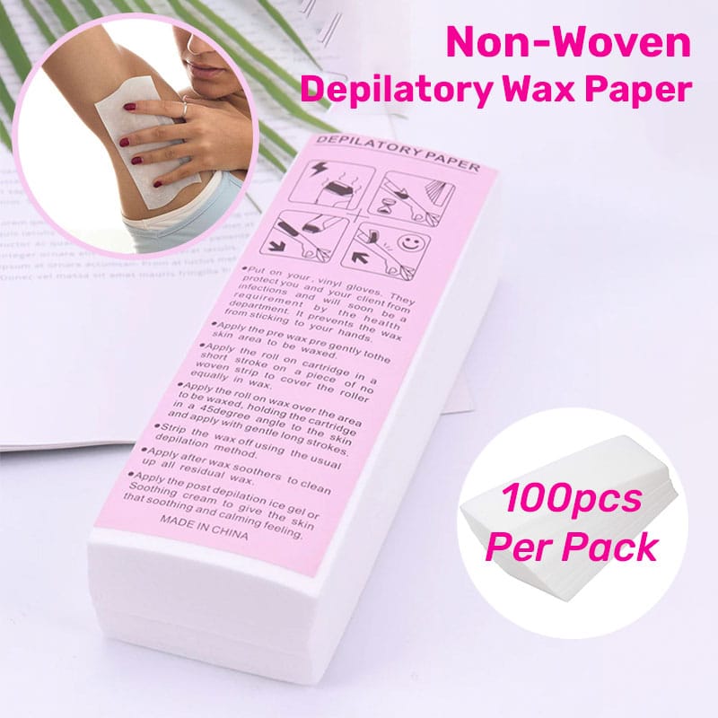 Non woven fabric hair removal wax paper 100 pcs.disposable Wax strips.Depilatory paper Wax Strips