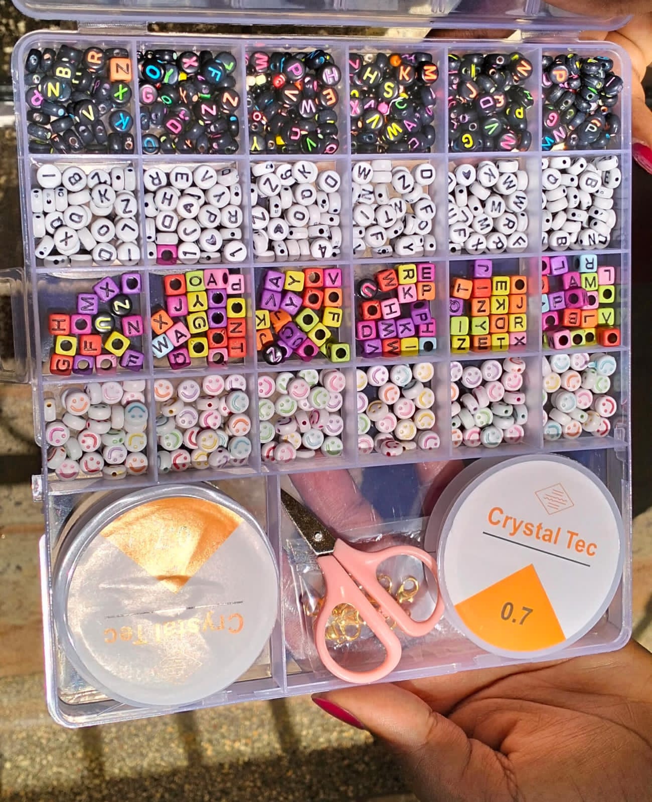Clay beads different Color kit, for bracelet, different shapes with Charms Kit, letters and Elastic Strings for Jewelry Making Bracelets Necklace,gifts for womens and Girls