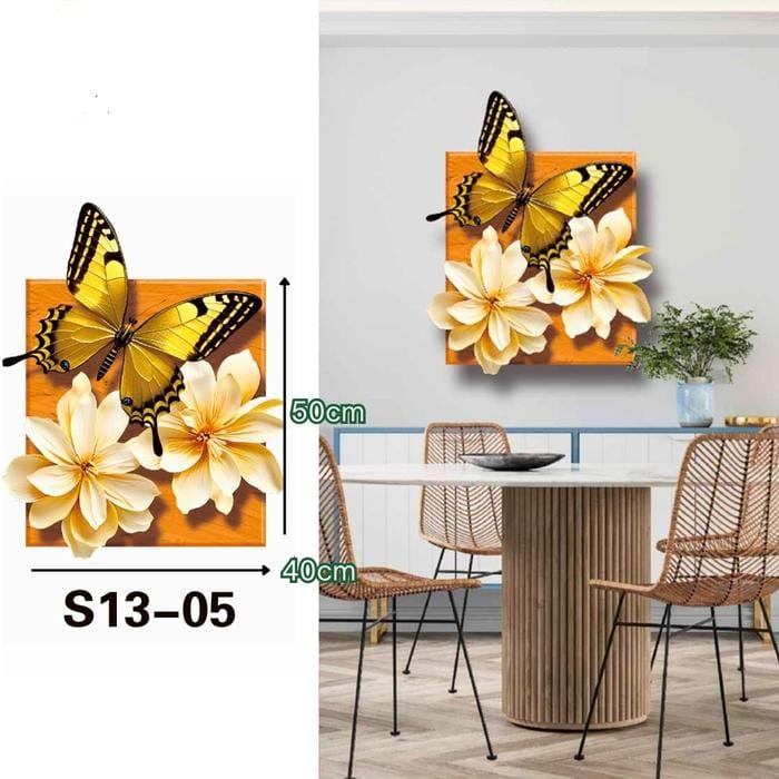 3D Wall Wallpaper Embossed Butterflies & Flowers (MIN 2 SHEETS) - Minimalist Living Room Decoration