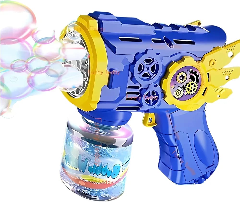 Automatic Bubble Gun Machine for Kids, Bubble Gun Toy for Kid with Light and Bubble Gun Liquid, Birthday Gift for Kids Toys