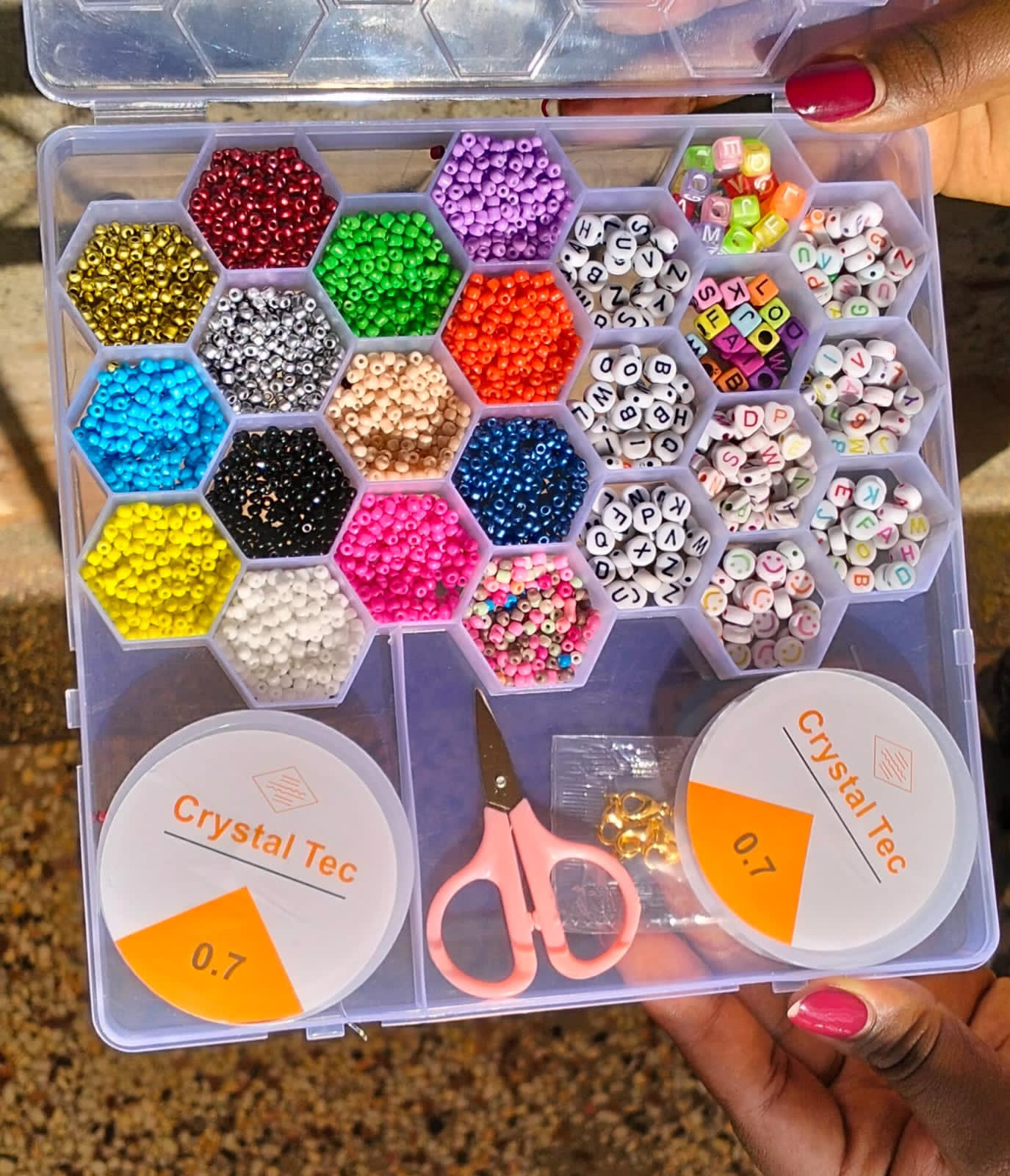 Clay beads different Color kit, for bracelet, different shapes with Charms Kit, letters and Elastic Strings for Jewelry Making Bracelets Necklace,gifts for womens and Girls
