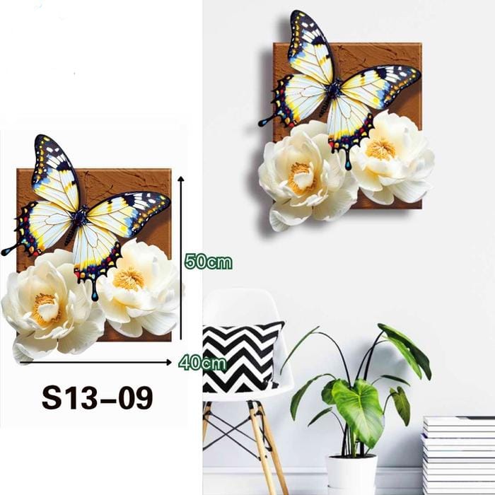 3D Wall Wallpaper Embossed Butterflies & Flowers (MIN 2 SHEETS) - Minimalist Living Room Decoration