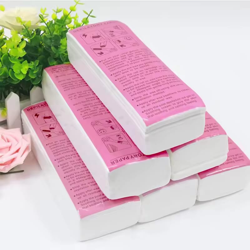 Non woven fabric hair removal wax paper 100 pcs.disposable Wax strips.Depilatory paper Wax Strips