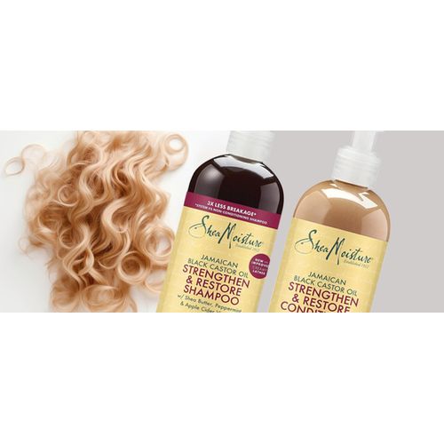 Shea Moisture Jamaican Black Castor Oil Shampoo 384ml - For Chemically Treated Hair, Free Scalp Brush