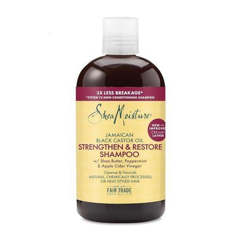 Shea Moisture Jamaican Black Castor Oil Shampoo 384ml - For Chemically Treated Hair, Free Scalp Brush