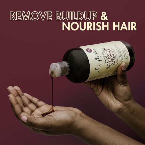 Shea Moisture Jamaican Black Castor Oil Shampoo 384ml - For Chemically Treated Hair, Free Scalp Brush