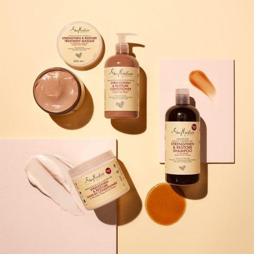 Shea Moisture Jamaican Black Castor Oil Shampoo 384ml - For Chemically Treated Hair, Free Scalp Brush