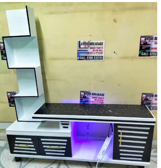 SMART DESIGN Classic Modern TV Stand 5FT With LED Lights Can Fit upto 55 Inch TV High Quality Wooden TV Stand Stylish and Durable