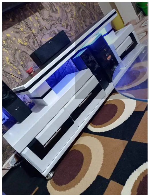 SMART DESIGN Classic Modern TV Stand 5FT With LED Lights Can Fit upto 55 Inch TV High Quality Wooden TV Stand Stylish and Durable