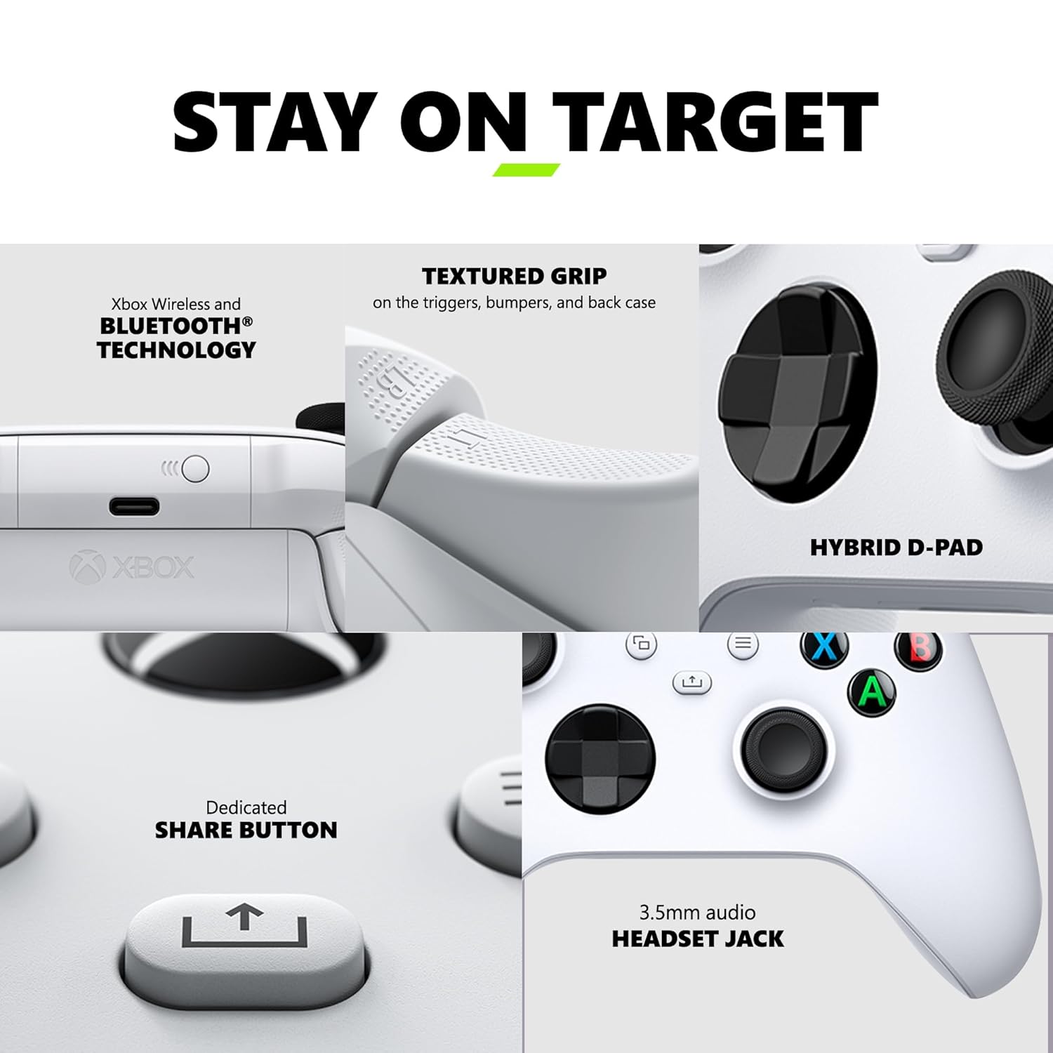 Xbox Wireless Gaming Controller | Robot White | Console, PC, & Android | Textured Grip | Wireless, Bluetooth, USB-C Connectivity