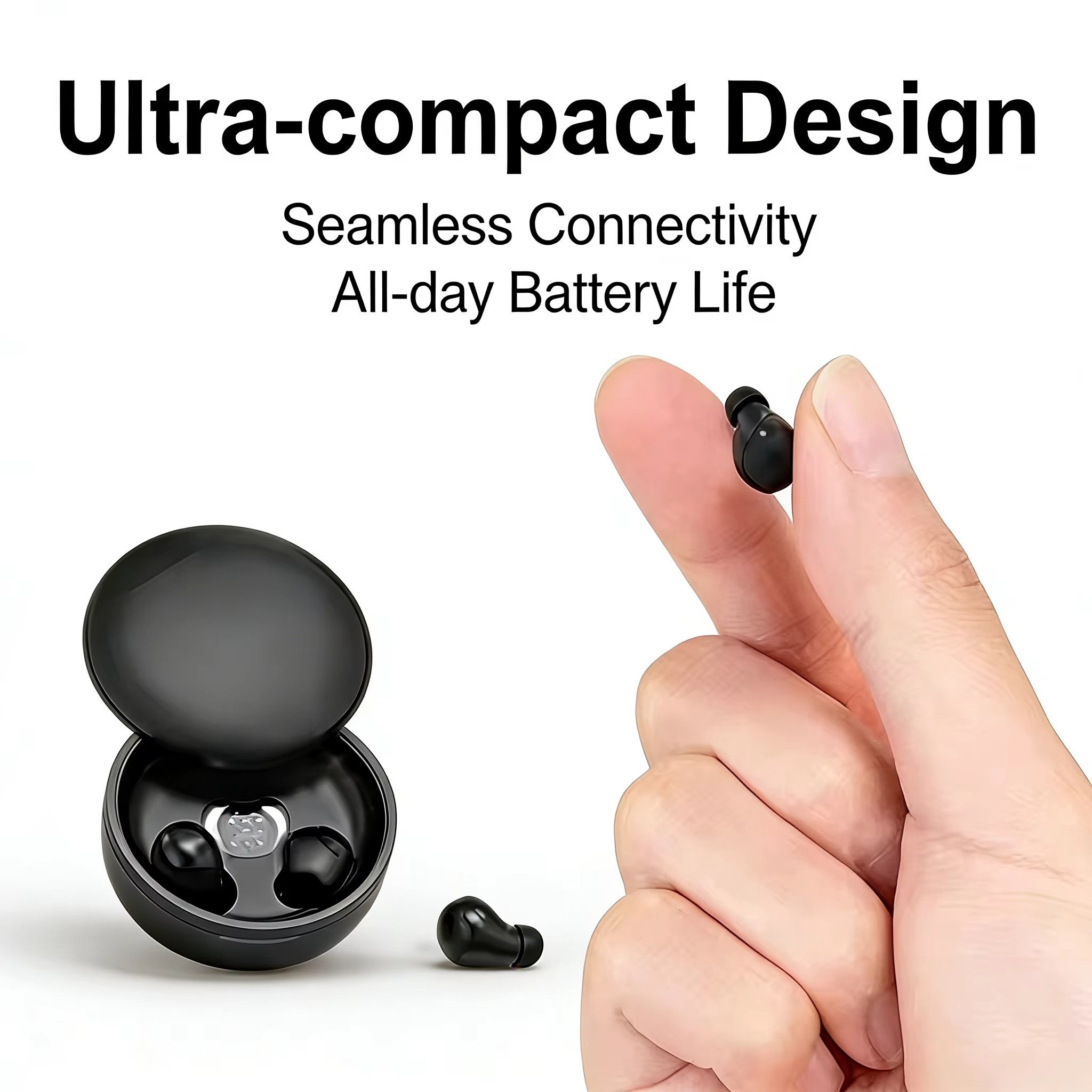 SK26 Bluetooth 5.4 Wireless Earphones Small Earbuds Sleeping Sport Invisible Headphones Bass Sound Quality Headset Sliding Cover