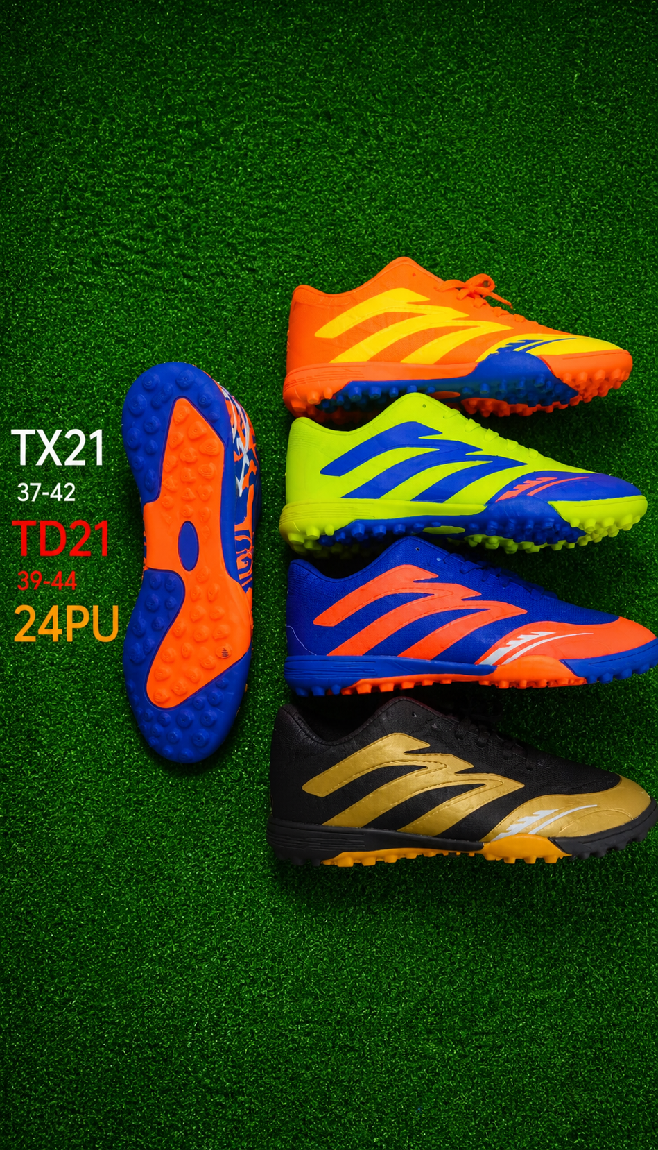 ⚽🔥 TX21 / TD21 Turf Football Shoes – Grip the Game 🔥⚽🏆 Built for Turf Performance Dominate every match with the TX21 / TD21 turf football shoes, engineered for artificial grass and hard su