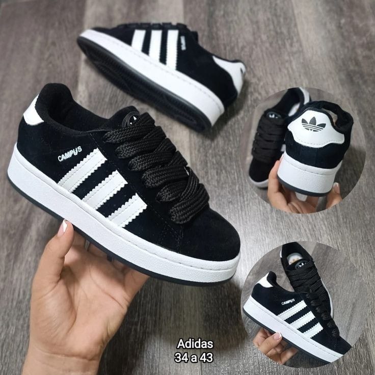 Adidas Campus Sneakers for Men and Women, Classic Black White Low Top Lace Up Shoes, Comfortable Casual Streetwear Trainers Size 36-45