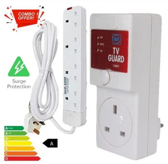 Power King 4 Way Extension Socket And A Free Tv Guard Protector
