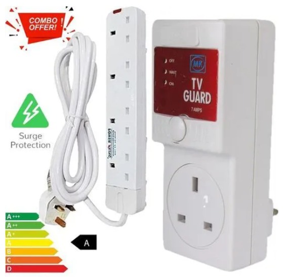 Power King 4 Way Extension Socket And A Free Tv Guard Protector