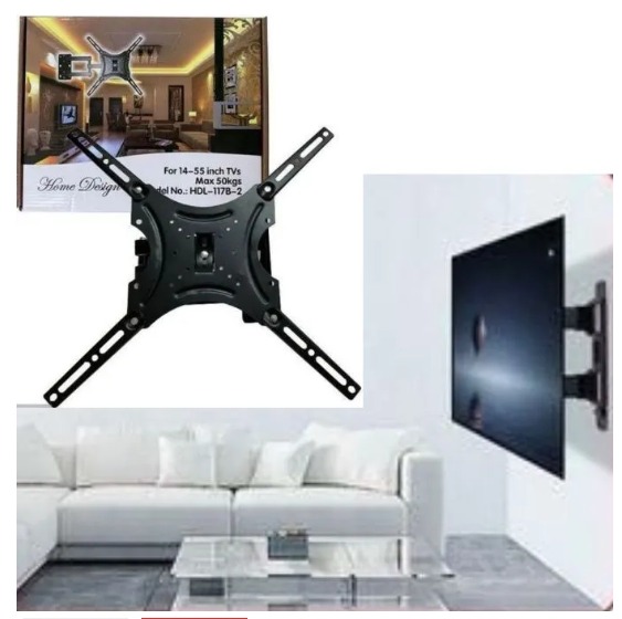 Home Design QUALITY & HEAVY DUTY FULL MOTION 360 DEGREE TV MOUNT - 14 INCH -55 INCH TILT ROTATING WALL MOUNT BRACKET , TV GUARD VOLTAGE POWER PROTECTOR, TV AERIAL ANTENNA &