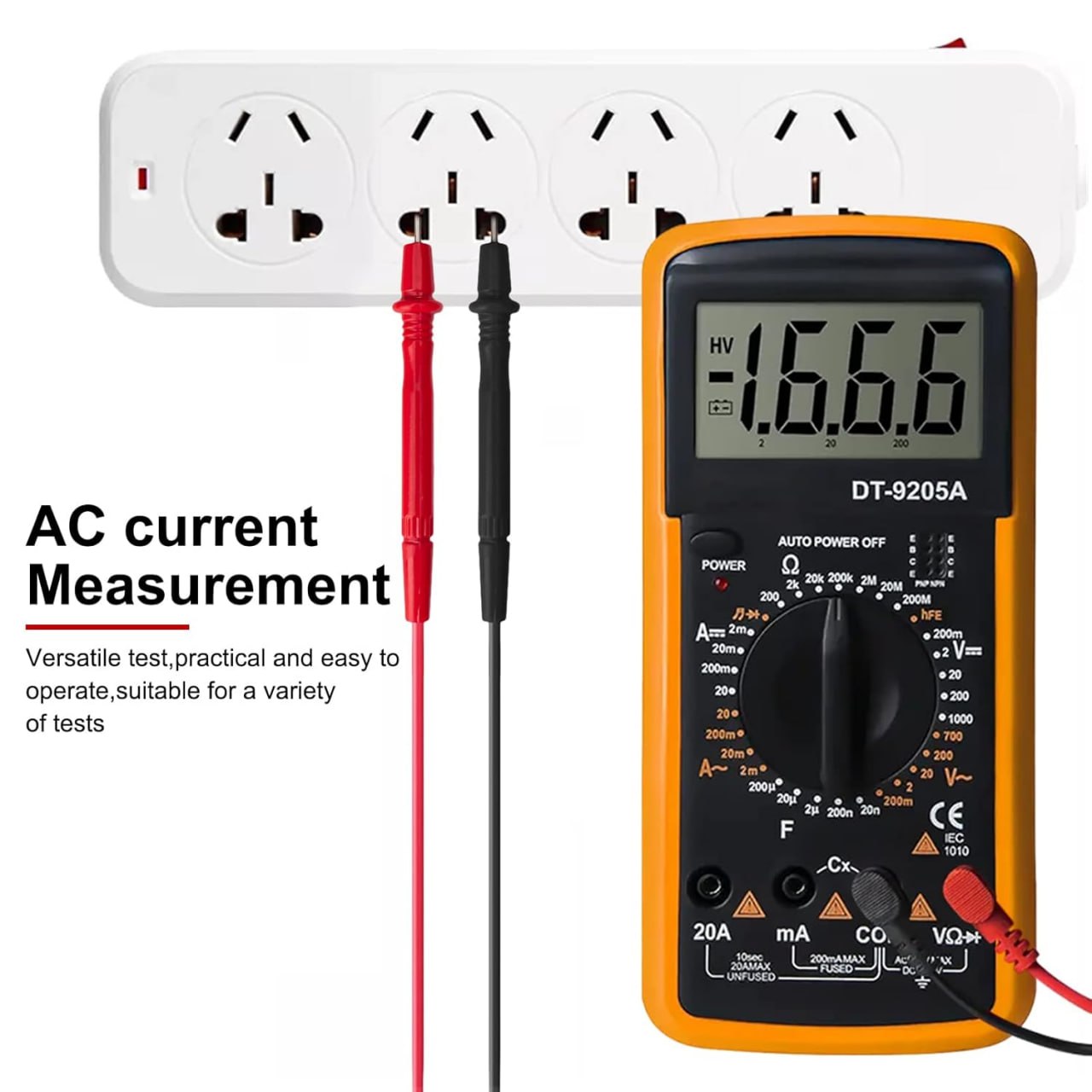 Digital Multimeter Tester Handheld Multimeter AC/DC Volt Amp Meter Capacitance Tester with LCD Display