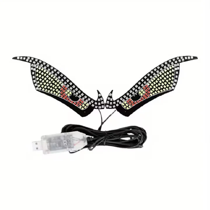 2PC set Car LED decorative lights, car modified lights rear glass USB eye lights, personalized decoration