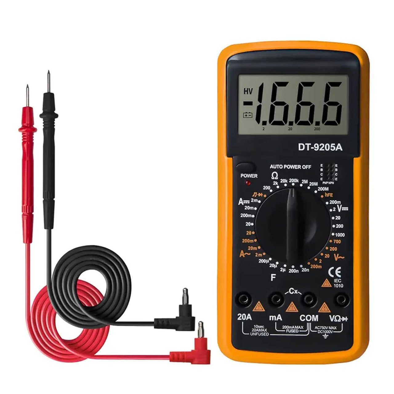 Digital Multimeter Tester Handheld Multimeter AC/DC Volt Amp Meter Capacitance Tester with LCD Display