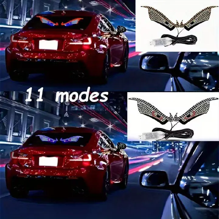 2PC set Car LED decorative lights, car modified lights rear glass USB eye lights, personalized decoration