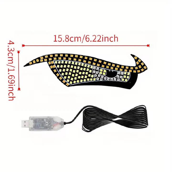2PC set Car LED decorative lights, car modified lights rear glass USB eye lights, personalized decoration