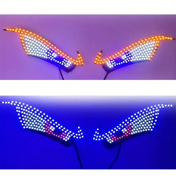2PC set Car LED decorative lights, car modified lights rear glass USB eye lights, personalized decoration