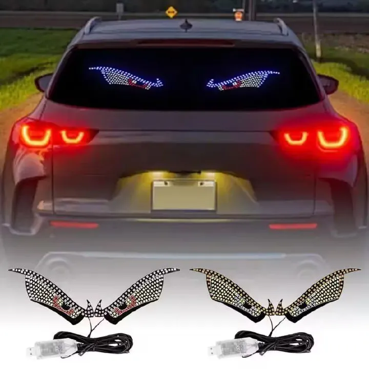 2PC set Car LED decorative lights, car modified lights rear glass USB eye lights, personalized decoration