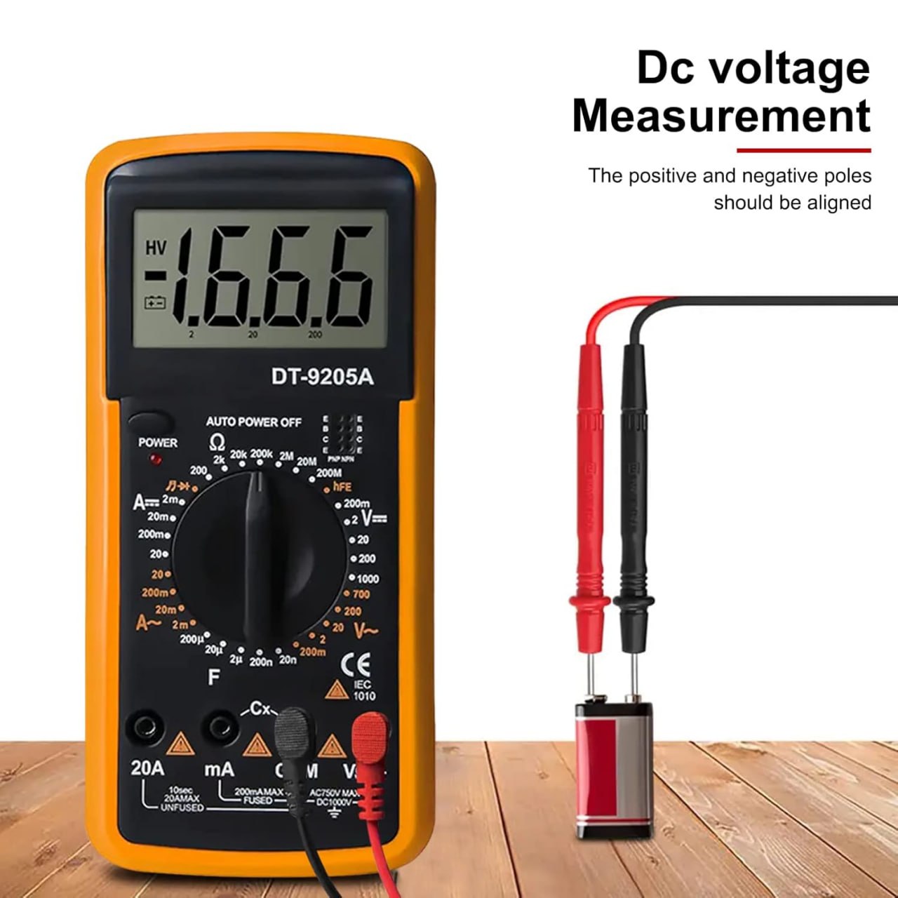Digital Multimeter Tester Handheld Multimeter AC/DC Volt Amp Meter Capacitance Tester with LCD Display
