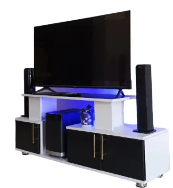 SMART DESIGN Classic Modern TV Stand 5FT With LED Lights Can Fit upto 55 Inch TV High Quality Wooden TV Stand Stylish and Durable