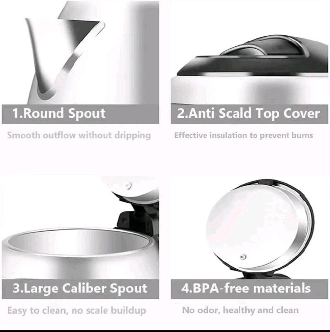 IPCONE Kettle 2L 1500W Energy Efficient Jug Cordless Stainless Steel Electric Water Kettle Boiling one year warrany