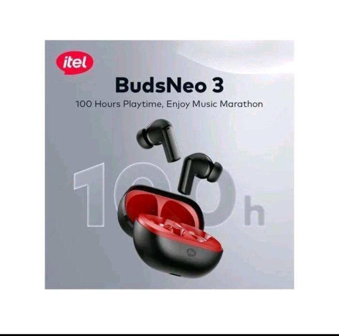 ITEL Buds Neo 3 ANC Wireless Bluetooth Earphone,100 Hours Playtime 360° Spatial Super Bass Enjoy music marathon,IPX5 Water Resistance with Al Call Noise Cancellation Ear pods