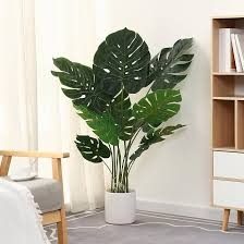 Lifelike 70cm Artificial Monstera & Caladium Potted Plants - Realistic 18-Leaf Indoor Faux Greenery with White Vase & Pebble Stones for Home Office Decor .