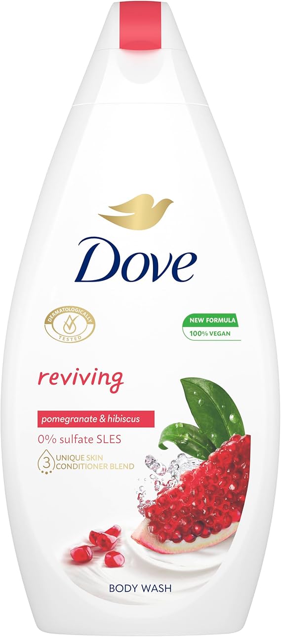 Dove Shower Gel With 0%sulfate SLES (Original),known for its rich texture for skin moisturising,with moisture renew blend, 500ml MILD & PH-BALANCED BODY WASH for softer, smoother skin after one shower