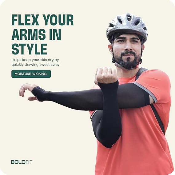 UV Sun Protection Arm Sleeves Cooling Sleeves For Outdoor Sports Basketball Warmers Cuffs Arm Covers Skin Care Gloves Arm Sleeves for Men & Women UV Protection Hand Sleeve with Thumb for Boys & Girls.