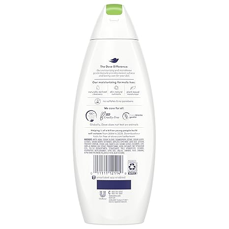 Dove Shower Gel With 0%sulfate SLES (Original),known for its rich texture for skin moisturising,with moisture renew blend, 500ml MILD & PH-BALANCED BODY WASH for softer, smoother skin after one shower